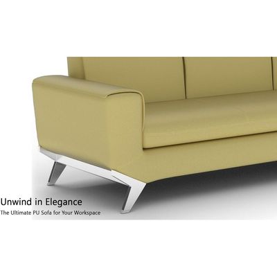 Mahmayi GLW SF165-3 Light Sandal PU Leatherette Three Seater Sofa - Modern Design, Stylish Furniture for Living Room, Comfortable Seat, Durable Upholstery (3-Seater Sofa, Light Sandal)