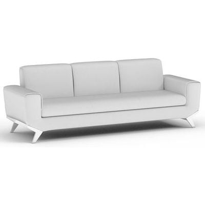 Mahmayi GLW SF165-3 White PU Leatherette Three Seater Sofa - Modern Design, Stylish Furniture for Living Room, Comfortable Seat, Durable Upholstery (3-Seater Sofa, White)