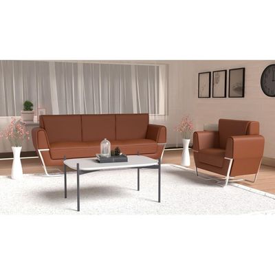 Mahmayi GLW SF169-1 Choco Brown PU Leatherette Single Seater Sofa - Comfortable Living Room Furniture with Stylish Design (1-Seater, Choco Brown)