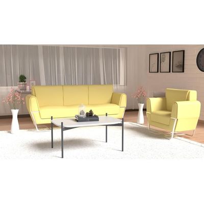 Mahmayi GLW SF169-1 Light Sandal PU Leatherette Single Seater Sofa - Comfortable Living Room Furniture with Stylish Design (1-Seater, Light Sandal)