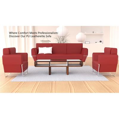 Mahmayi GLW SF169-1 Maroon PU Leatherette Single Seater Sofa - Comfortable Living Room Furniture with Stylish Design (1-Seater, Maroon)