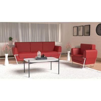 Mahmayi GLW SF169-1 Maroon PU Leatherette Single Seater Sofa - Comfortable Living Room Furniture with Stylish Design (1-Seater, Maroon)