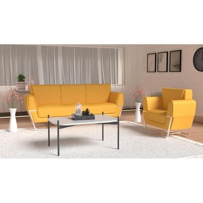 Mahmayi GLW SF169-1 Sandal PU Leatherette Single Seater Sofa - Comfortable Living Room Furniture with Stylish Design (1-Seater, Sandal)