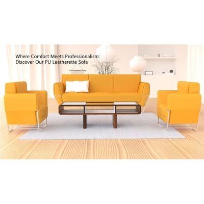 Mahmayi GLW SF169-1 Yellow PU Leatherette Single Seater Sofa - Comfortable Living Room Furniture with Stylish Design (1-Seater, Yellow)