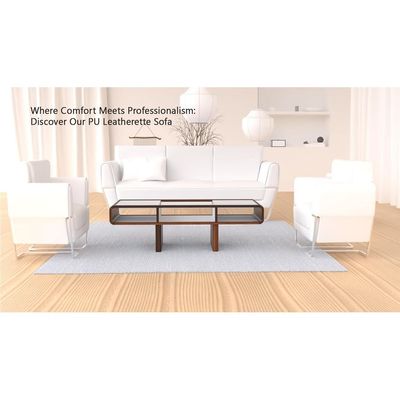 Mahmayi GLW SF169-3 White PU Leatherette Three Seater Sofa - Modern Design, Stylish Furniture for Living Room, Comfortable Seat, Durable Upholstery (3-Seater Sofa, White)
