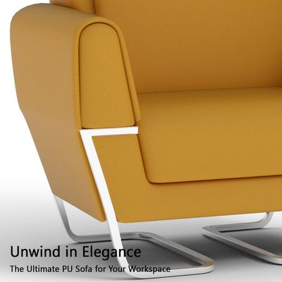 Mahmayi GLW SF169-3 Yellow PU Leatherette Three Seater Sofa - Modern Design, Stylish Furniture for Living Room, Comfortable Seat, Durable Upholstery (3-Seater Sofa, Yellow)