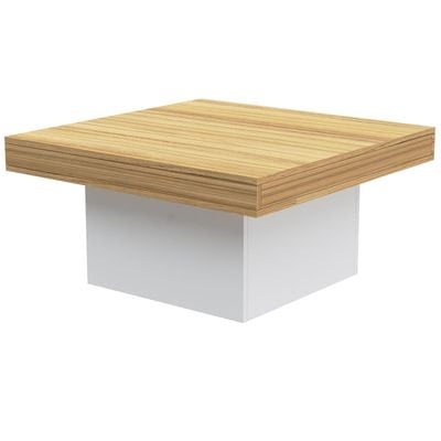 Mahmayi Modern Coffee Table Square Shape Tabletop - Coco Bolo and White 
