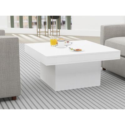 Mahmayi Modern Coffee Table Square Shape Tabletop - White 