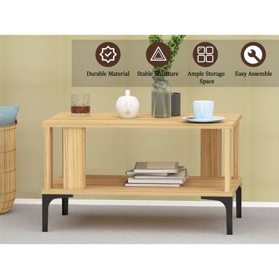 Mahmayi Modern Coffee Table with Storage Shelf - Coco Bolo 
