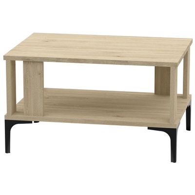 Mahmayi Modern Coffee Table with Storage Shelf - Natural Davos Oak 