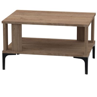 Mahmayi Modern Coffee Table with Storage Shelf - Truffle Davos Oak 