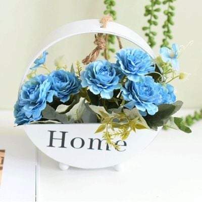 "  Round Wall Hanging Living Room Decoration Storage for Flower Hanging with Wrought Iron for Indoor and Outdoor Décor (20x6CM) "