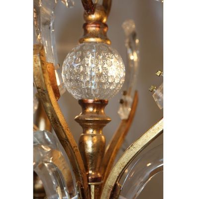  Candle Light Teardrop Crystal 3-Light Hanging Chandelier