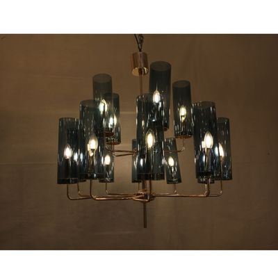 Modern Clear Cylinde Glass Shades 15-light hanging Chandelier 