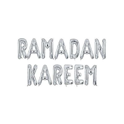 Ramadan Kareem Foil Balloons Silver, for Occassions like Ramadan