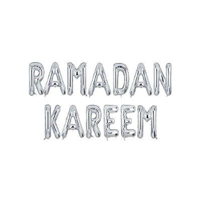 Ramadan Kareem Foil Balloons Silver, for Occassions like Ramadan
