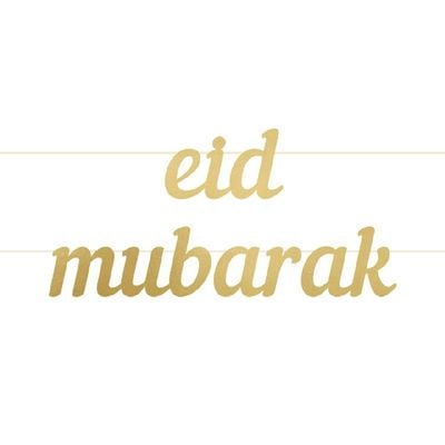 Eid Mubarak Letter Banner Gold, for Occassions like Ramadan