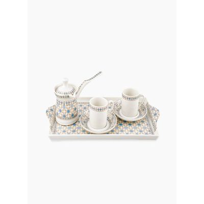 Rosa Arabesque 6pcs Turkish Coffee Set|Suitable Ramadan and Eid Decoration & Celebration|Perfect Festive Gift for Home Decoration in Ramadan, Eid, Birthdays, Weddings.