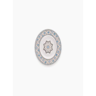 Rosa Arabesque Dessert Plate 21 cm|Suitable Ramadan and Eid Decoration & Celebration|Perfect Festive Gift for Home Decoration in Ramadan, Eid, Birthdays, Weddings.