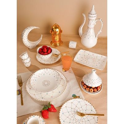 Rosa Zina Crescent Serving Dish|Suitable Ramadan and Eid Decoration & Celebration|Perfect Festive Gift for Home Decoration in Ramadan, Eid, Birthdays, Weddings.
