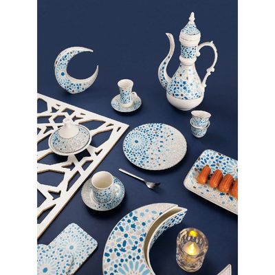 Rosa Nogoum Serving Tray set 3pcs|Suitable Ramadan and Eid Decoration & Celebration|Perfect Festive Gift for Home Decoration in Ramadan, Eid, Birthdays, Weddings.