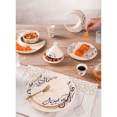 Rosa Kalemat Serving Bowl 31 cm|Suitable Ramadan and Eid Decoration & Celebration|Perfect Festive Gift for Home Decoration in Ramadan, Eid, Birthdays, Weddings.