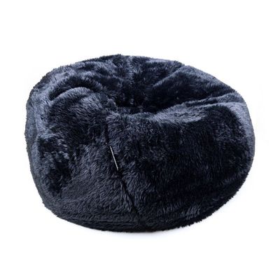 Luxe Decora Largo | Long-Haired Fur Bean Bag for Exotic Luxurious Comfort | With Polystyrene Beads Filling | Best for Kids and Adults (Black, Medium))…
