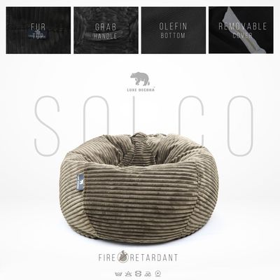 Luxe Decora Solco - كيس فول من الفرو بتصميم قناة لراحة معاصرة | مع حشوة حبات البوليسترين | الأفضل للأطفال والكبار (موكا، كبير)…