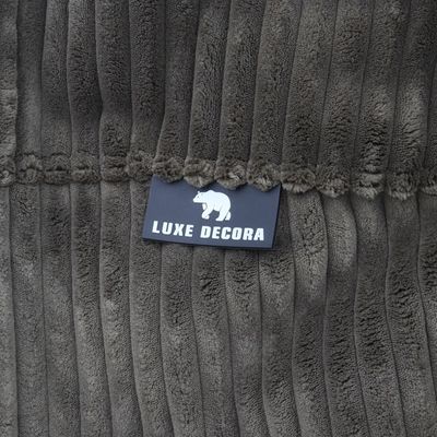 Luxe Decora Solco - كيس فول من الفرو بتصميم قناة لراحة معاصرة | مع حشوة حبات البوليسترين | الأفضل للأطفال والكبار (موكا، وسط)…
