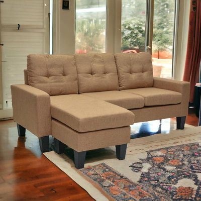 Modern Design Sofa cum Bed or 3 Seater Sofa Soft PU Fabric 3-Seater Sofa, Made of finest Pu Fabric sofa cum bed is Foldable Futon Bed for Living Room – Light Brown 