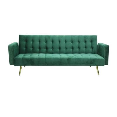 Adjustable Folding Accent 3 Seater Sofa Couch for Living Room,Futon Fold Sofa Bed,Convertible Sleeper Sofa, Convertible Modern Futon for Living Room Green