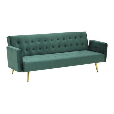 Adjustable Folding Accent 3 Seater Sofa Couch for Living Room,Futon Fold Sofa Bed,Convertible Sleeper Sofa, Convertible Modern Futon for Living Room Green