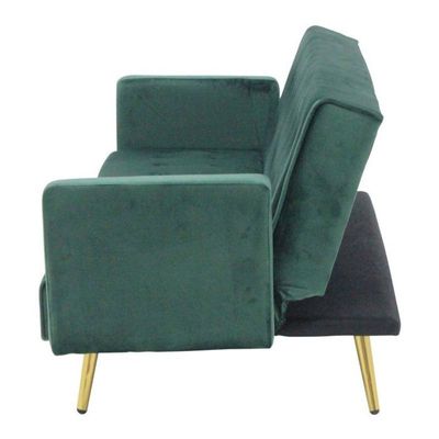 Adjustable Folding Accent 3 Seater Sofa Couch for Living Room,Futon Fold Sofa Bed,Convertible Sleeper Sofa, Convertible Modern Futon for Living Room Green