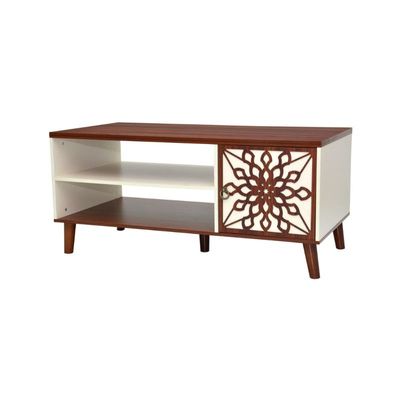 Center Table Coffee Table, Living Room Sofa Side Table Simple Design Coffee Table Round Coffee Table,Modern Coffee Table Living Room Side Table for Living Room Brown/White Color