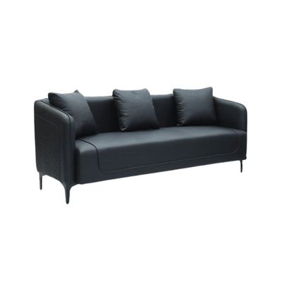 Sofa Set 3+1+1 Combination of Black Color Pu Leather