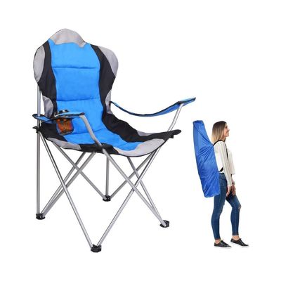 Foldable Camping Chair with Cup Holder Heavy Quality (Blue) | Sadu Chair | Foldable Chair | Garden Chair | Fishing Chair | Travel Chair | Picnic Chair and Festival chair BLUE