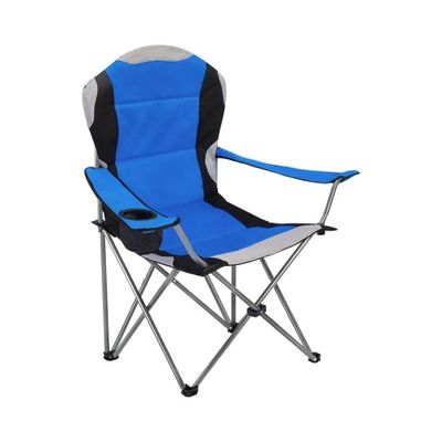 Foldable Camping Chair with Cup Holder Heavy Quality (Blue) | Sadu Chair | Foldable Chair | Garden Chair | Fishing Chair | Travel Chair | Picnic Chair and Festival chair BLUE