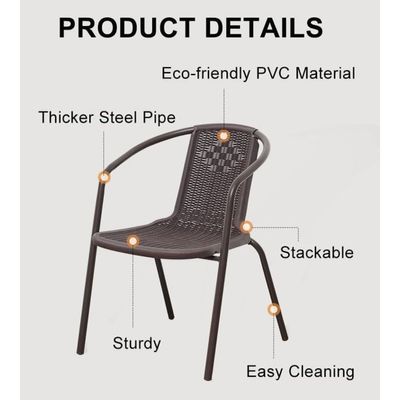 Garden Dining Set 5 Piece Outdoor Furniture Patio Dining Table and Chair Balcony Dinner Table Dinner Chair Poly Rattan Anthracite BROWN