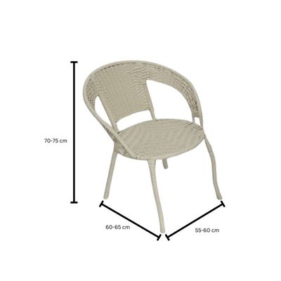 Patio Rattan 1+2 Rattan for Dinning Table Set with Wicker Glass Top Modern Coffee Table Waterproof Set Chairs Outdoor & Indoor area| Dining Room| Kitchen| Coffee shop| Home Garden | Color WHITE