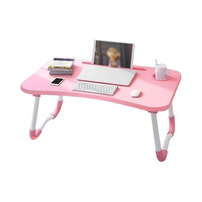 Laptop Bed Tray Table, Portable Standing Table with Foldable Legs for Reading Working Writing On Floor(Color: Pink)