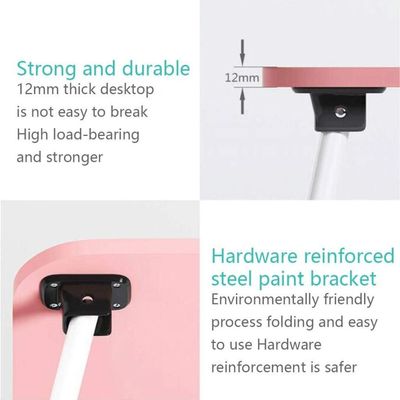 Laptop Bed Tray Table, Portable Standing Table with Foldable Legs for Reading Working Writing On Floor(Color: Pink)