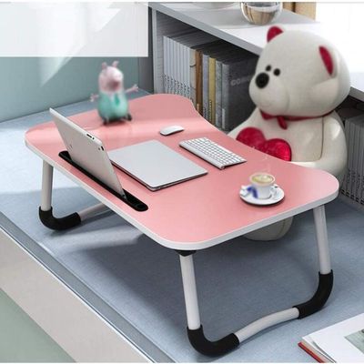 Laptop Bed Tray Table, Portable Standing Table with Foldable Legs for Reading Working Writing On Floor(Color: Pink)