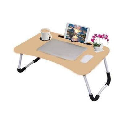 Laptop Bed Tray Table, Portable Standing Table with Foldable Legs for Reading Working Writing On Floor(Color: Yellow)