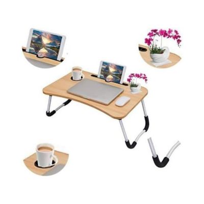 Laptop Bed Tray Table, Portable Standing Table with Foldable Legs for Reading Working Writing On Floor(Color: Yellow)
