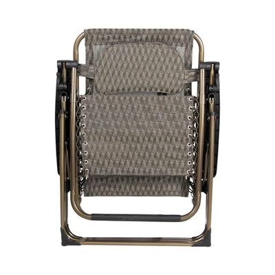 Folding Deck Chair Sun Lounger Recliner Chair Home Office Sleep Chair Pregnant Woman Chair Travel Folding Chair Metal Chair Backrest Adjustable Recliner Brown