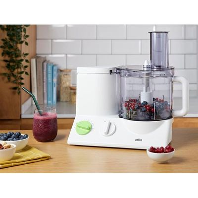 Braun Tribute Collection FP3010 600-Watt Food Processor (White/Green)