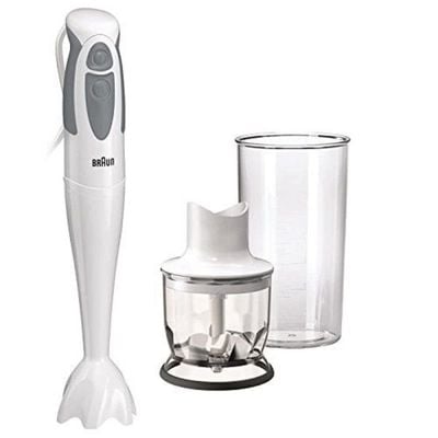 Braun Electric Hand Blender, 550 W, MQ320 PASTA- White/Silver/Clear