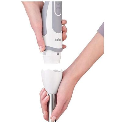 Braun Household MultiQuick 5 Hand Blender, 1000W, 21 speeds, PowerBell Technology, Splash Control, One Hand Speed Wheel, Ergonomic Shape, Comfortable Soft Grip, BPA-Free Beaker -MQ5200WH 