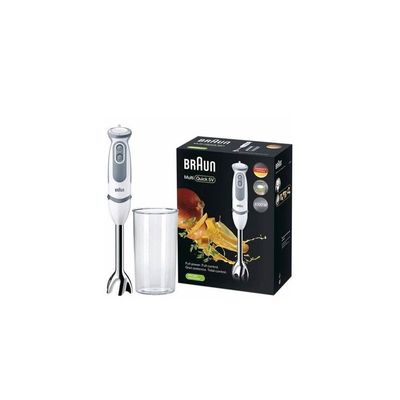 Braun Household MultiQuick 5 Hand Blender, 1000W, 21 speeds, PowerBell Technology, Splash Control, One Hand Speed Wheel, Ergonomic Shape, Comfortable Soft Grip, BPA-Free Beaker -MQ5200WH 