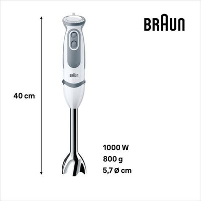 Braun MultiQuick 5 Vario MQ5220WH, Hand Blender, Mini Mincer, Measuring Jug, Anti-Splash